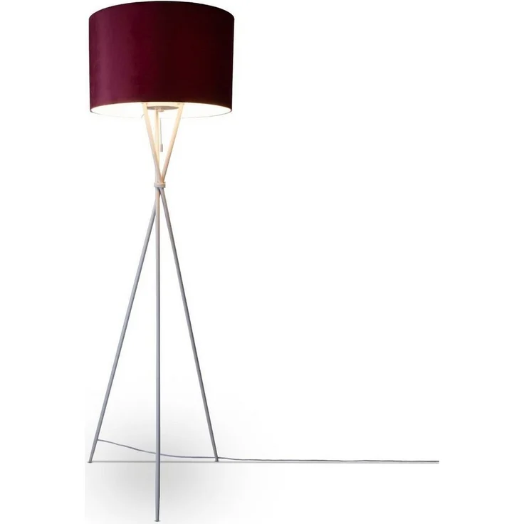 Paco Home Stehlampe Kate uni Color, ohne Leuchtmittel, Wohnzimmer Dreibein Standleuchte Velour Höhe 177,5cm Filigran E27 – Bild 5
