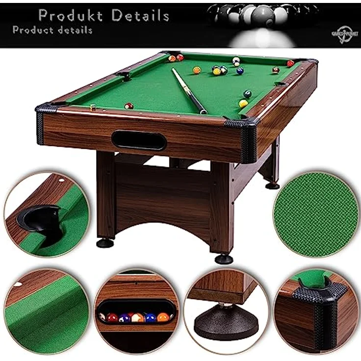 GAMES PLANET Billardtisch Games Planet 6 ft Billardtisch "Trendline", 9 Farbvarianten, 184x108x82 cm (LxBxH) – Bild 6