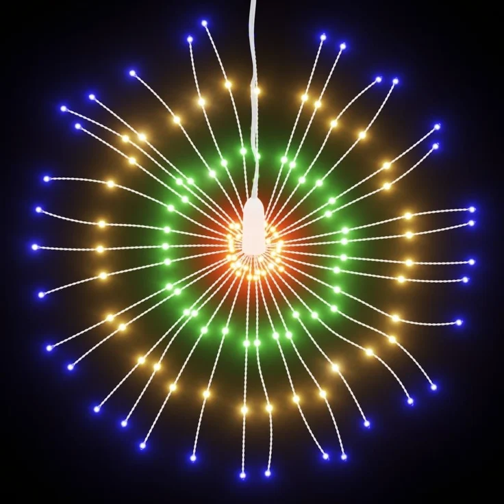 vidaXL Weihnachtsbeleuchtung Feuerwerk 140 LEDs Mehrfarbig 17 cm 356225 – Bild 2