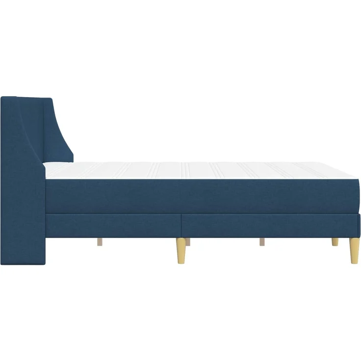 vidaXL Bettgestell mit Matratze Blau 140 x 190 cm Polyester 3414738 – Bild 7
