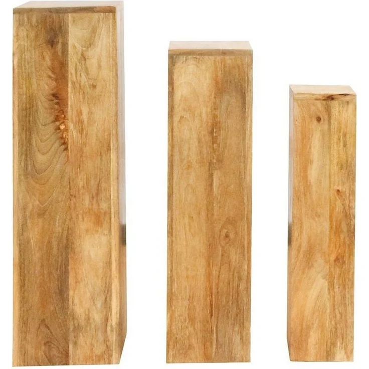 Oriental Galerie Blumenhocker Massive Holz Säule Viereckig Podest natur klein 65 cm (1 St) – Bild 2