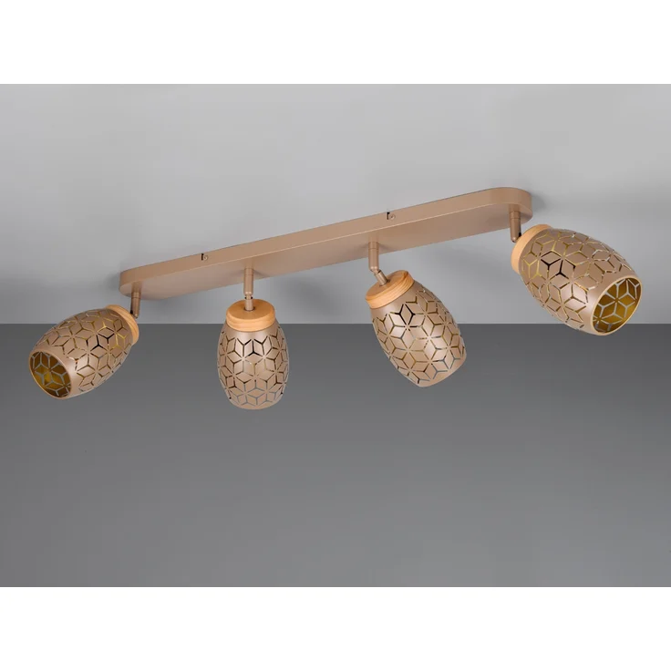 Deckenstrahler BIDAR Coffee 4-flammig mit Stanzmuster, Breite 74cm – Bild 5