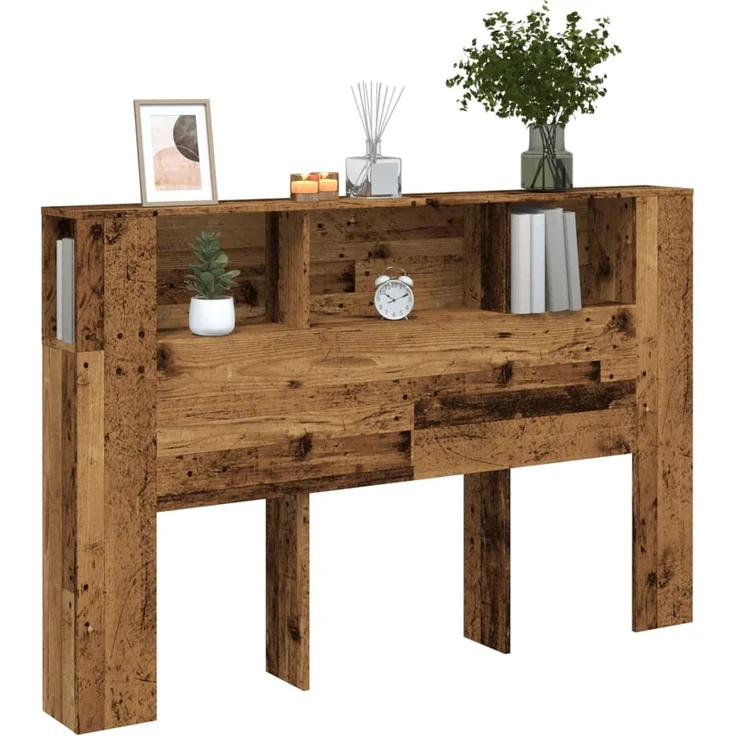 vidaXL Kopfteil mit Stauraum Altholz-Optik 160x18,5x103,5 cm Braun