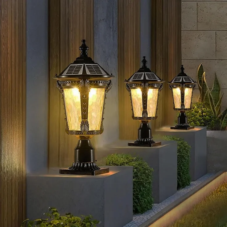 Arnusa LED Solarleuchte Sockelleuchte schwarz Außenleuchte Solarlampe Gartenleuchte kabellos, LED fest integriert, warmweiß, kaltweiß, Aluminium und Glas mit Fernbedienung dimmbar – Bild 6