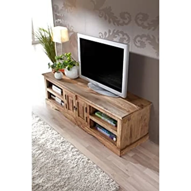 TV-Board Sheesham 150x45x45 grau geölt LEEDS #48 – Bild 2