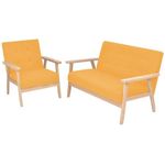 vidaXL Sofa-Set 2-tlg. Stoff Gelb 274916