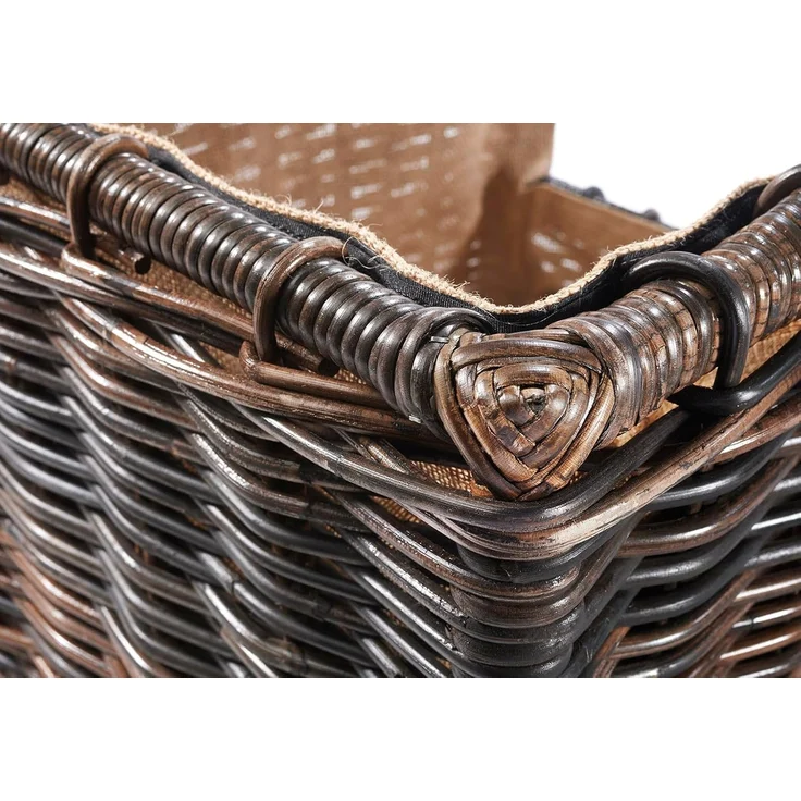 Kobolo Kaminholzkorb Holztrage krabu Rattan - abnehmbarer brauner Stoff – Bild 6