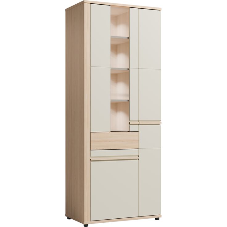 OSLO OS2 Vitrine mit Schublade in Cashmere/Riva, 78 x 200 x 38 cm