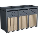 Mülltonnenbox Müllbox Mülltonnenverkleidung 3 Türen Box Pflanzdach Anthrazit