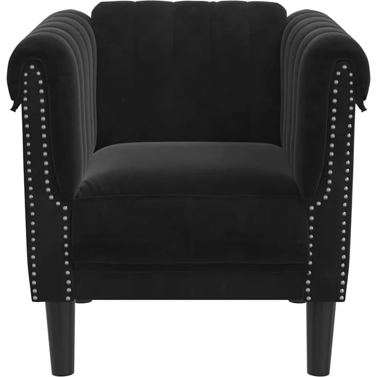 vidaXL Sessel Schwarz Samt 372570 – Bild 3