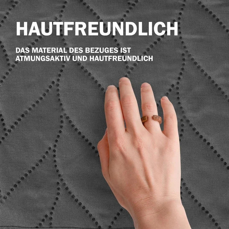 Tagesdecke XXL (220x240 cm) mit wattierter Zwischenlage (Anthrazit) Bettüberwurf - ÖKO-Tex 100, Sommerdecke gesteppt - Steppdecke, Wendedecke – Bild 7