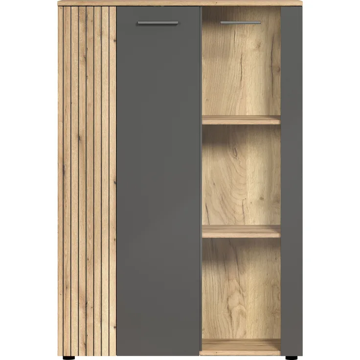 Highboard Esteban in grau und Eiche Evoke 90 x 132 cm
