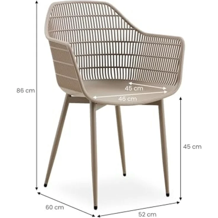 IDIMEX Garten-Essgruppe MARGHERITA, Gartenmöbelset für 4 Personen, wetterfester Materialmix Champagner – Bild 6