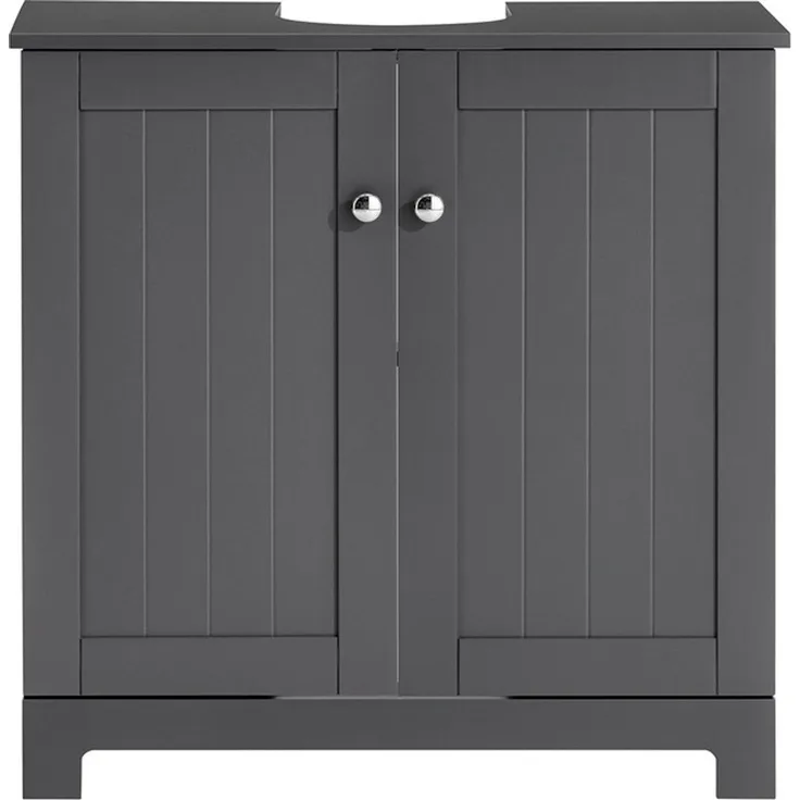 SoBuy BZR18-II-DG Waschbeckenunterschrank, MDF, Lackiert, Dunkelgrau, 58 x 60 x 29 cm