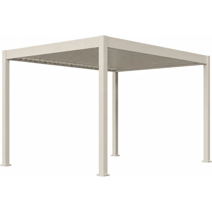 Weide E-Deluxe Plus elektrische Pergola Voll-Aluminium 3x4m mit Lamellendach Ivory Sand – Bild 1