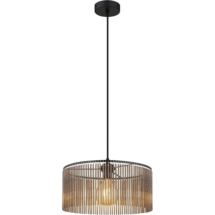 Pendelleuchte, rauchfarben, schwarz, D 35 cm – Bild 1
