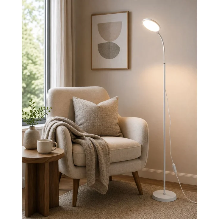 Platinet 2in1 LED Steh- und Tischlampe 10W 500 lm dimmbar Weiß – Bild 4