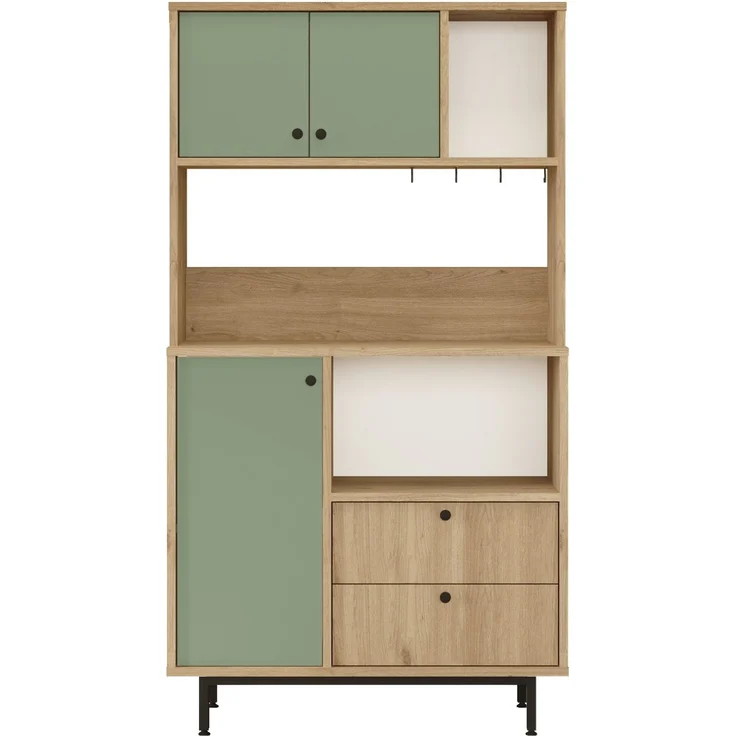 Skye Decor 'LAT3-SY' Mehrzweckschrank, Eiche / Grün, 88 x 161,2 x 35,5 cm – Bild 4