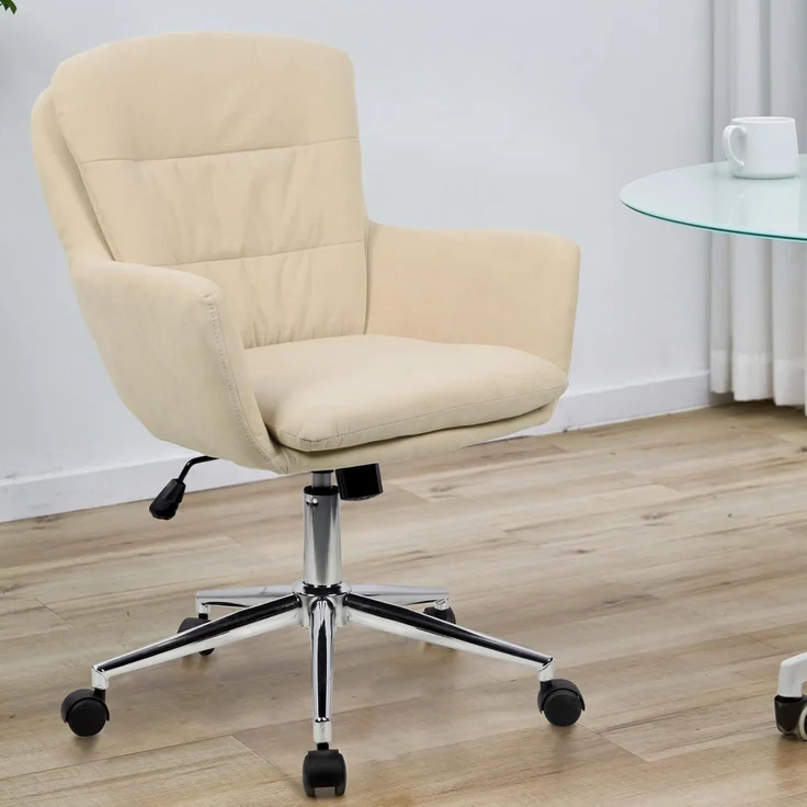 SVITA Schreibtischstuhl MARTE, höhenverstellbar, Bürostuhl, Drehstuhl mit Rollen, Beige – Bild 2