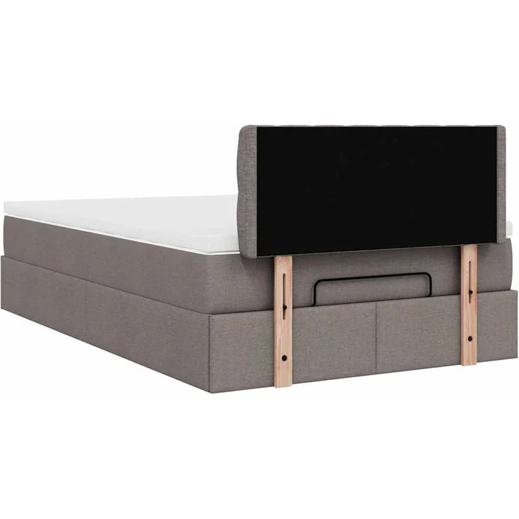vidaXL Ottoman-Bett mit Matratze Taupe 120x200 cm Stoff 3311536 – Bild 9