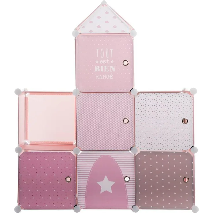 ATMOSPHERA Schrank mit Schubladen für kleine Gegenstände für Kinderzimmer, 94,5 x 32 x 109 cm Rosa