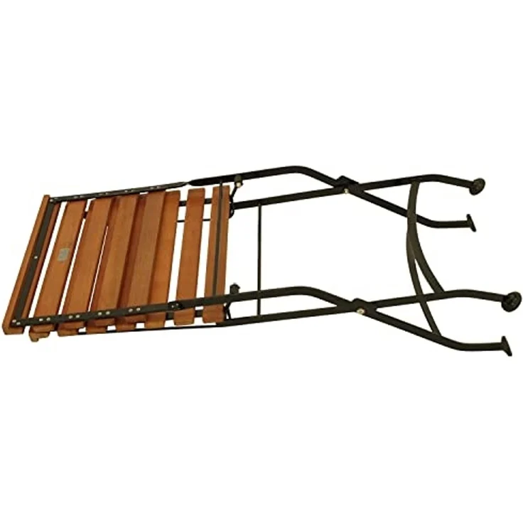DEGAMO HOFGARTEN I Garten-Klappgarnitur 3-teilig, Stahl + Akazie, schwarz/braun, Tisch 75x75cm – Bild 5