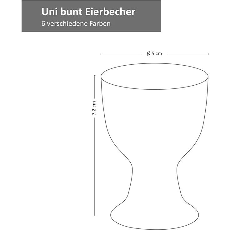 Uni bunt 6er Set Eierbecher blaue Eierhalter Eierständer Steingut Strudeldekor – Bild 7
