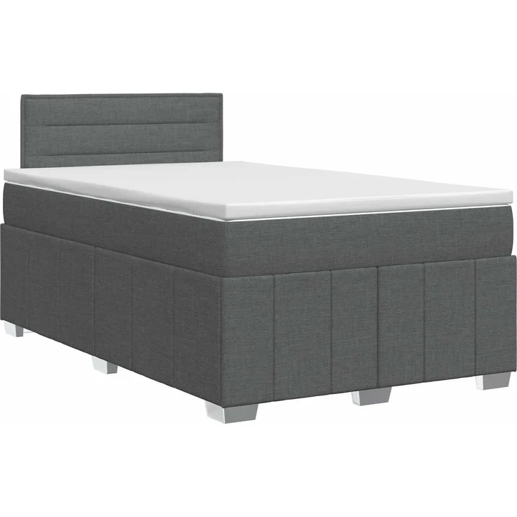 vidaXL Boxspringbett mit Matratze Dunkelgrau 120 x 200 cm Stoff 3451179 – Bild 2