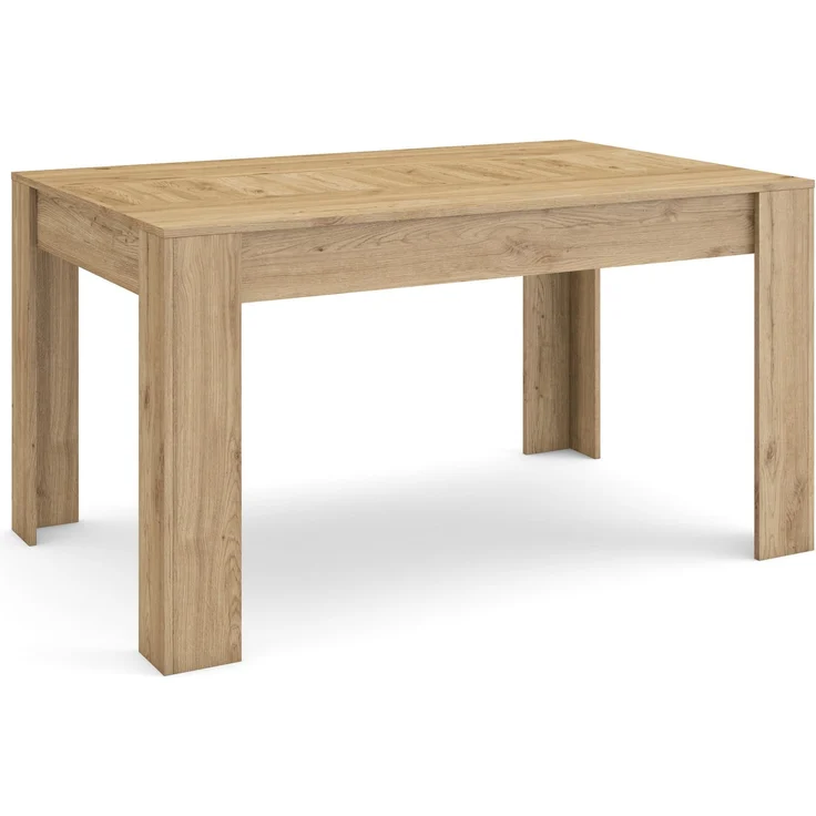 Skraut Home | Esszimmertisch | Küchentisch, Esstisch | 140 x 90 x 76 cm | Für 6 Gäste | Stubentisch | Moderner Stil | Eiche