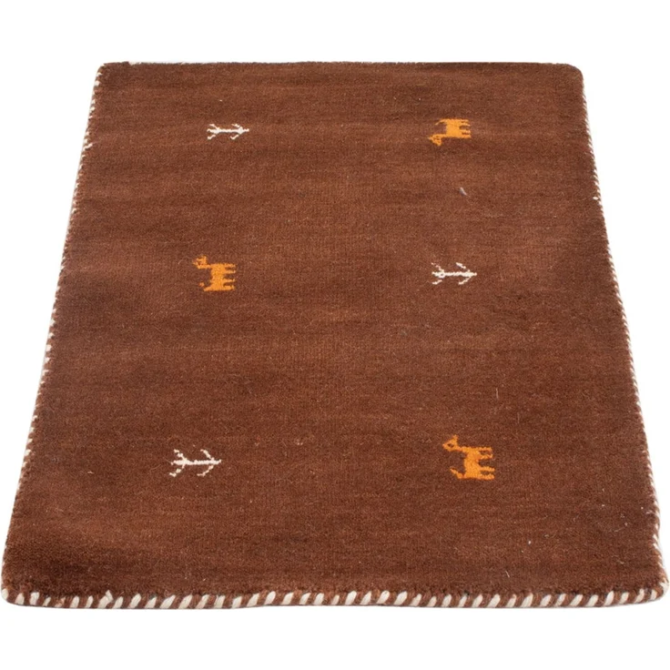 Gabbeh Teppich - Loribaft Softy - 90x60 cm - dunkelbraun – Bild 5