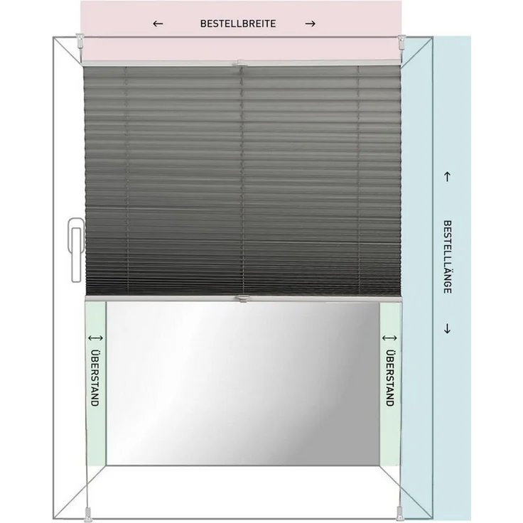 K-home Klemmfix Plissee 3D-Effekt Grau 30x130 cm – Bild 3