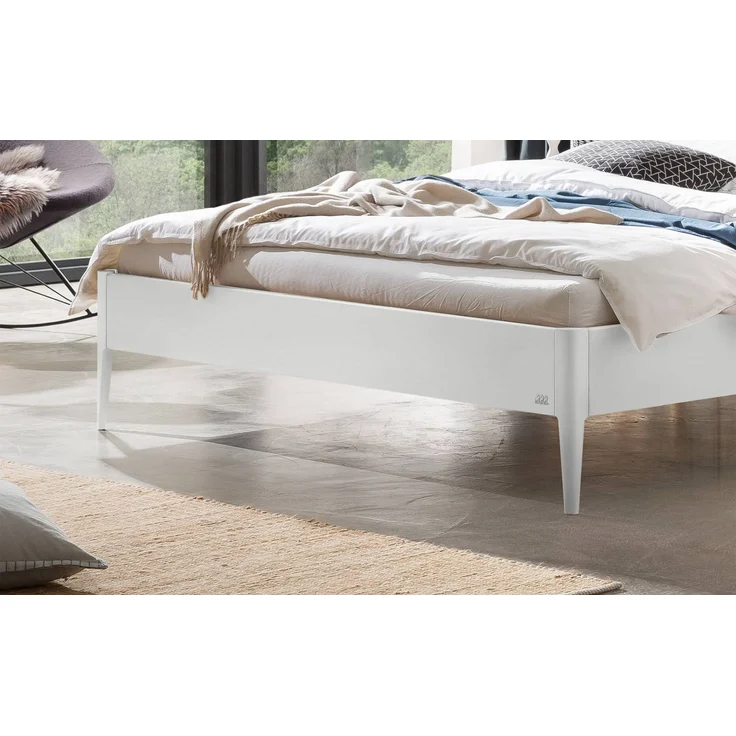 Hasena Polsterbett Fanano Grau/Weiß mit gepolstertem Kopfteil 180x220 cm, Komforthöhe 25 cm MDF weiss deckend – Bild 4