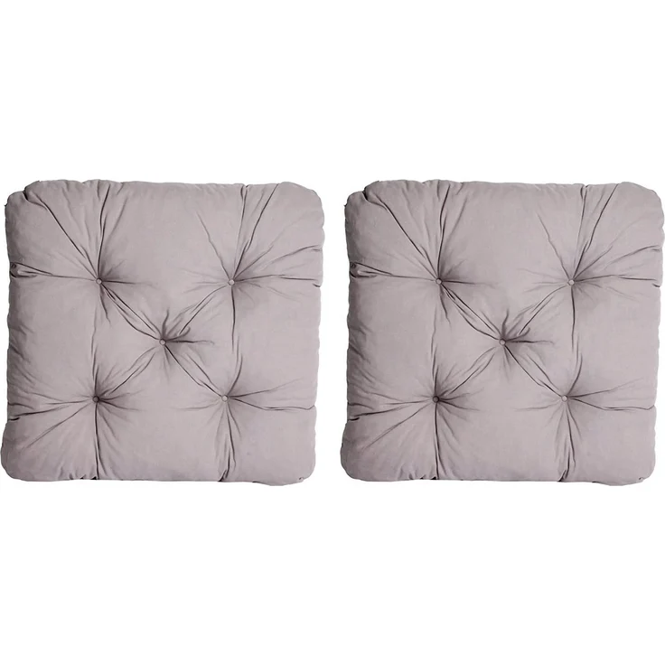 Home Feeling Sitzauflage 2-teiliges Set Auflage für Stuhl, Hellgrau ca. 50x50x8 cm – Bild 4