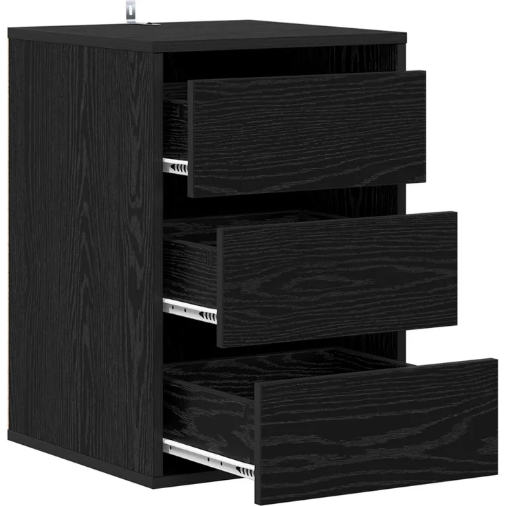 vidaXL Schubladenschrank Schwarz Eichen-Optik 41 x 40 x 58 cm 8003739 – Bild 4