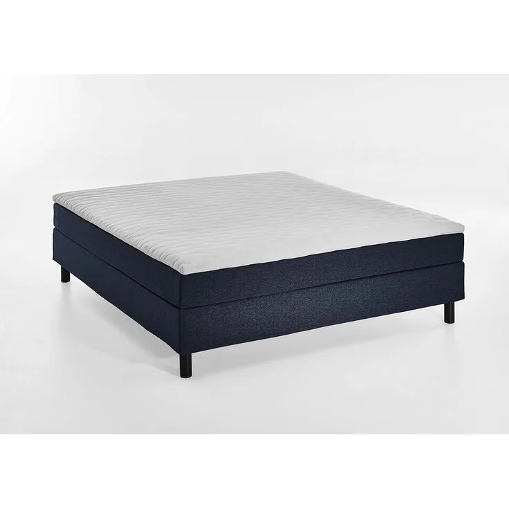 Atlantic Home Collection Happy Boxbett ohne Kopfteil, 7-Zonen Taschenfederkern- Matratzen, Härtegrad H3, Stoff, Blau, 180/200 cm, Liegehöhe ca. 58 cm