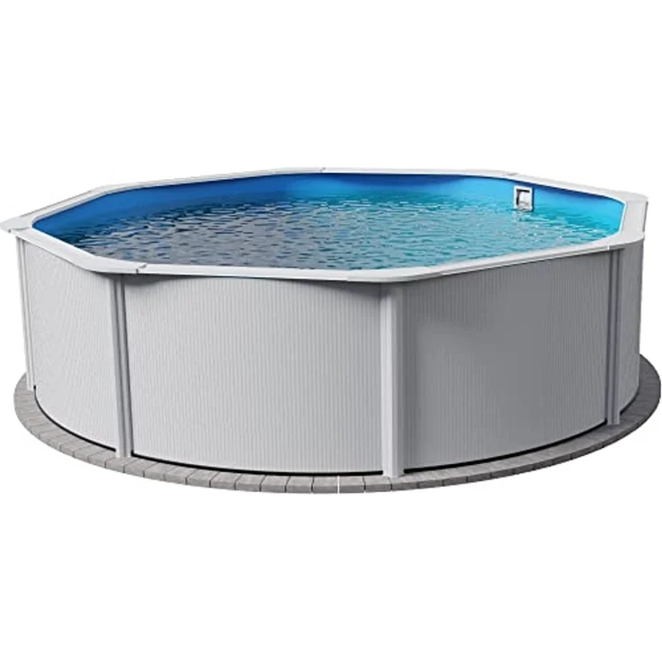 Planet Pool Rundpool Stahlwandpool rund Größe wählbar, 120 cm tief, Sta (Einzelbecken, 1-tlg), verzinkte Stahlwand – Bild 1