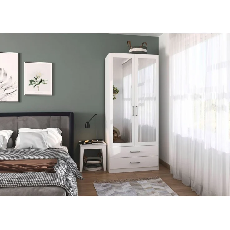 rauch Kleiderschrank Schrank Garderobe Mehrzweckschrank Schlafzimmer Ankleide Möbel GAMMA (in 3 Ausstattungen BASIC/CLASSIC/PREMIUM (inkl. SOFT-CLOSE-Funktion) Weiß, 91 cm breit, 2 Schubladen MADE IN GERMANY – Bild 2