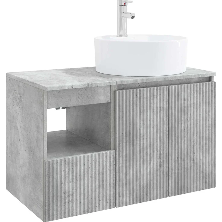 vidaXL Badezimmerschrank-Set 2 stk. Betongrau 79,5 x 44,5 x 82 cm 3404077 – Bild 2