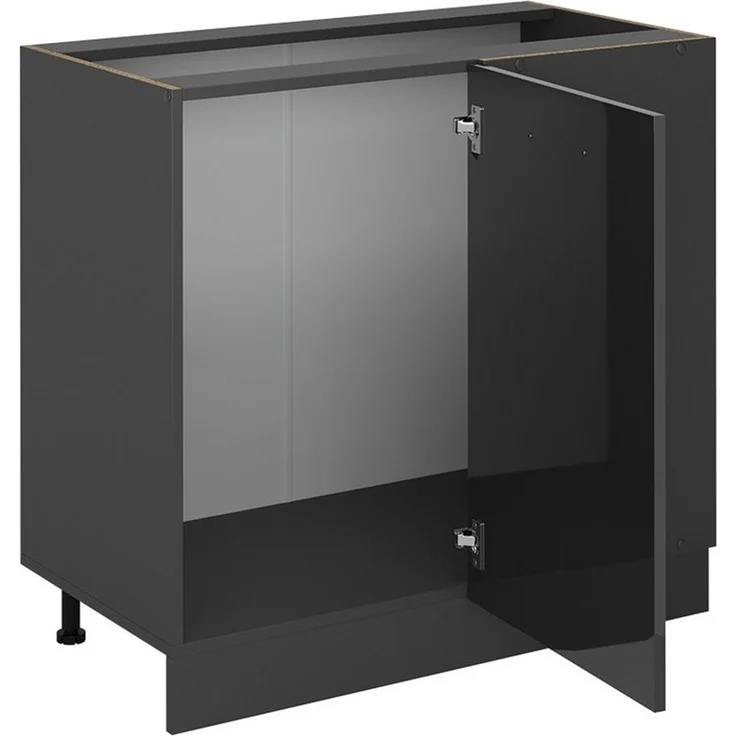 Eckunterschrank R-Line Anthrazit Hochglanz 86 cm ohne Arbeitsplatte Vicco – Bild 3