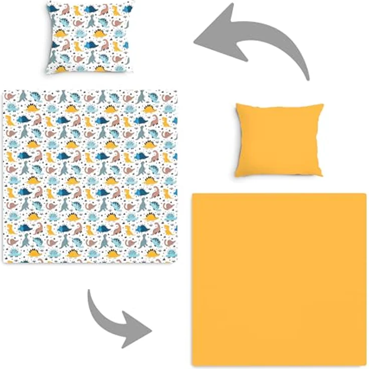 Amilian Babybettwäsche Kinderwagenset - 2tlg. Kinderbettwäsche - 80x80cm + 35x40cm, 100% Baumwolle, 2 teilig, Bettwäscheset für Kinderwagen, Wiege, Babybett - Baby Bettwäsche – Bild 7