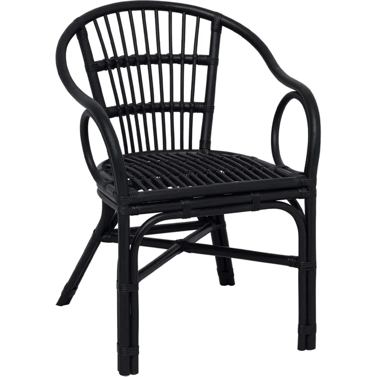 vidaXL Stapelstuhl Schwarz 58 x 60 x 81 cm Rattan 42033215 – Bild 2