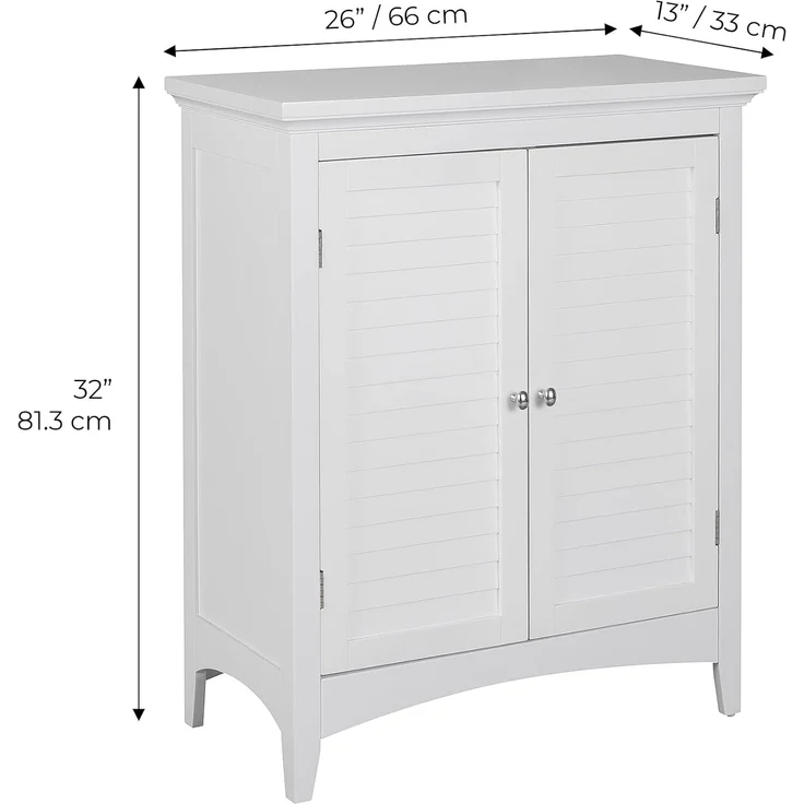 Versanora ELG-585 Badezimmer-Fußboden-Kabinett, MDF, Weiß, 66.04 x 33.02 x 81.28 cm – Bild 3