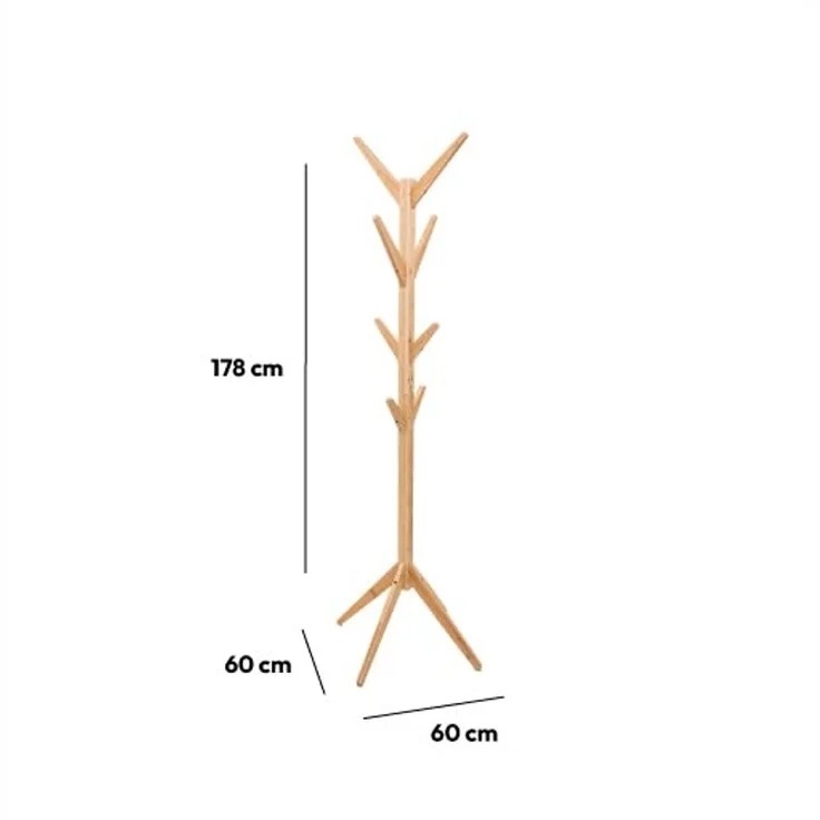 5five Bambus-Garderobenständer TREE 8 Haken 178 cm – Bild 6