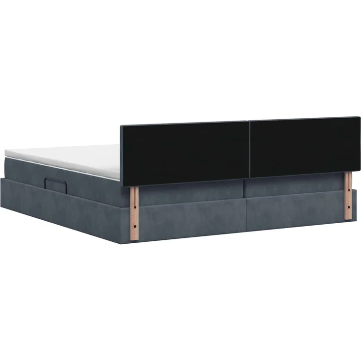 vidaXL LED-Speicherbett mit Matratze Dunkelgrau 200 x 200 cm Samt 3459271 – Bild 9