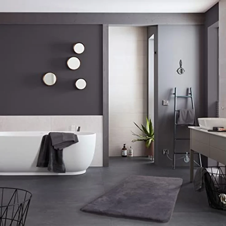 Schöner Wohnen Kollektion Badteppich 'Bali', anthrazit, 60 x 90 cm, rutschhemmend, waschbar bei 30°C, für Fußbodenheizung geeignet – Bild 2