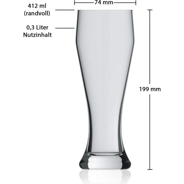 Pasabahce Ranft Weizenbierglas 0,3 l 6er Set – Bild 2
