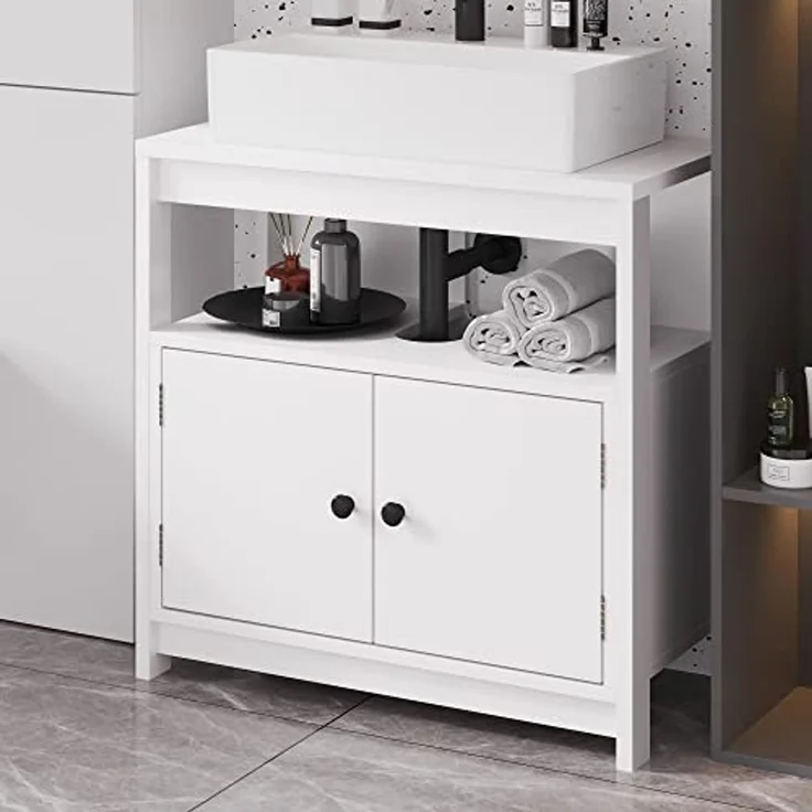 Homfa Nachttisch mit 3 Schubladen (1-St), Nachttschrank Nachtkommode Weiß 45x38x55,5cm – Bild 2