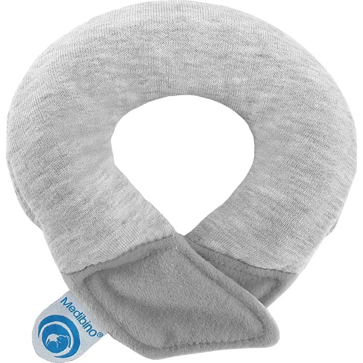 Medibino | Medizinisch patentiertes Babykissen gegen Plattkopf, Kopfverformungen und Flachkopf | Sweat Grau