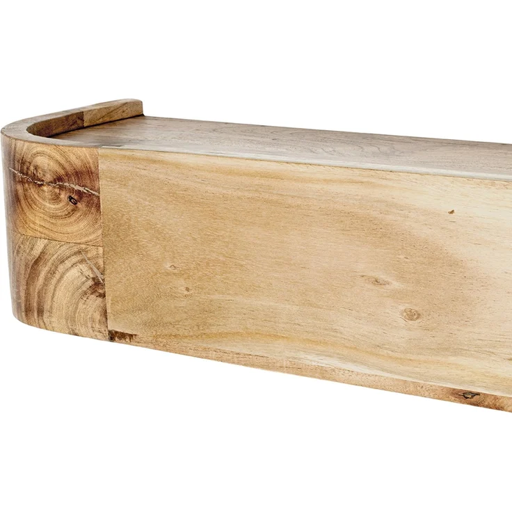 Haku Wandgarderobe aus Akazie Massivholz mit 7 Garderobenhaken aus Metall, schwarz-braun, 100x20x13 cm – Bild 7