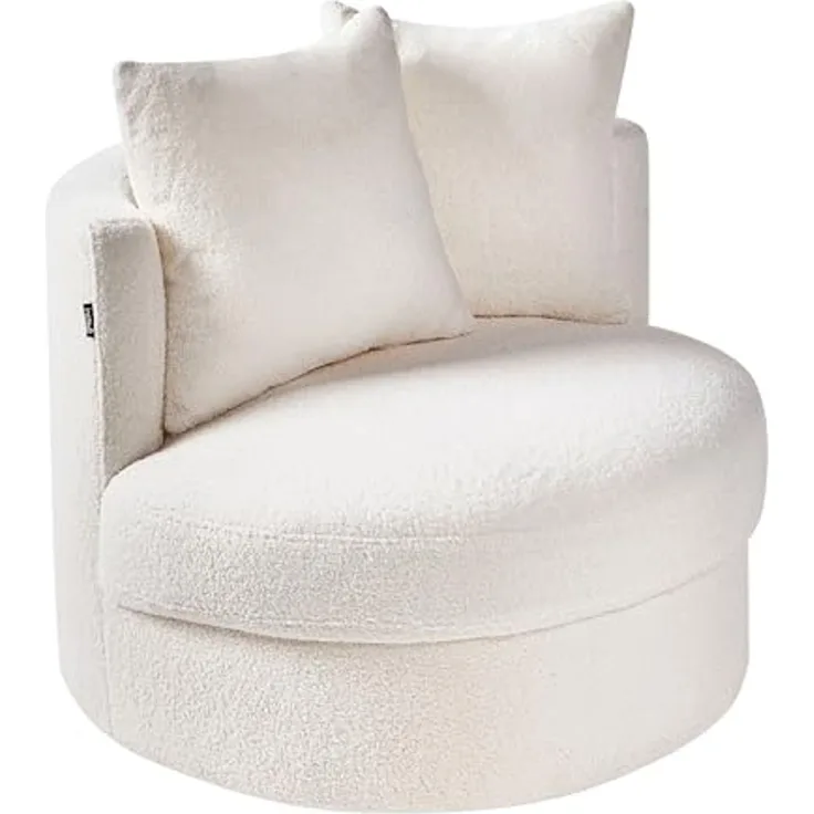 Drehsessel DALBY Bouclé Weiß